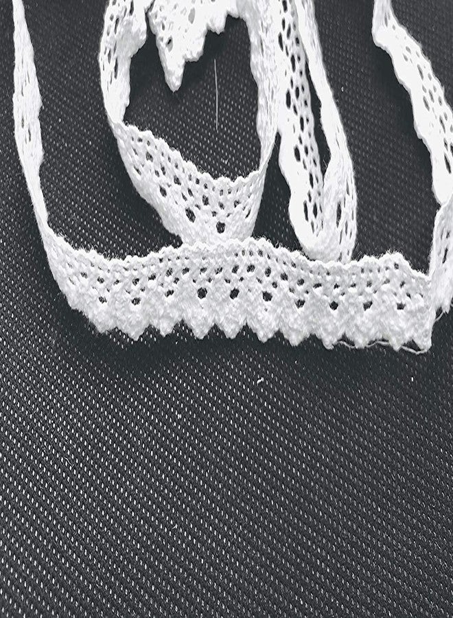 Mezin Cotton Crossiya Snake Gpo White Lace Border for Dress, Kurtis, Dupatta, Bag, Craft and Decorations(9 Mtr) - Image 3